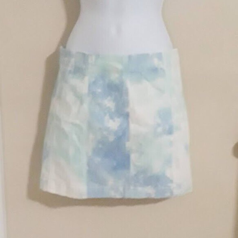 Tinsel Town Juniors Cloud Blue Tie Dye Denim Skirt Size M